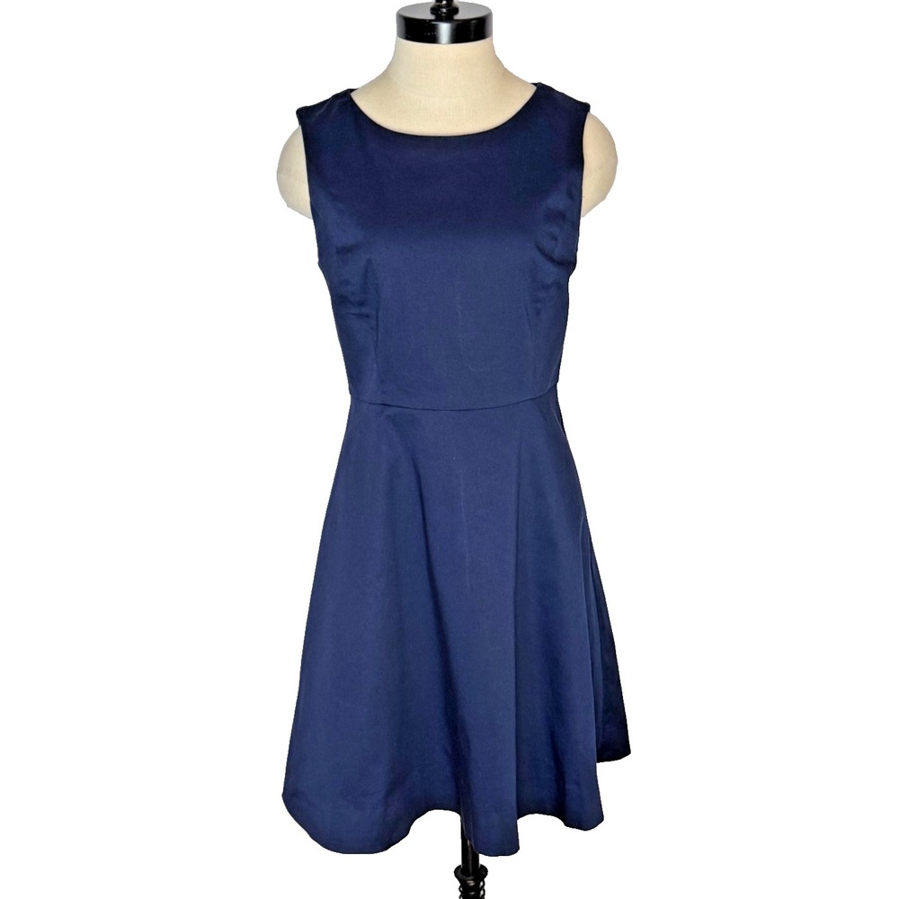Draper James Love Circle Navy Blue Sleeveless Fit and Flare Mini‎ Dress sz 4